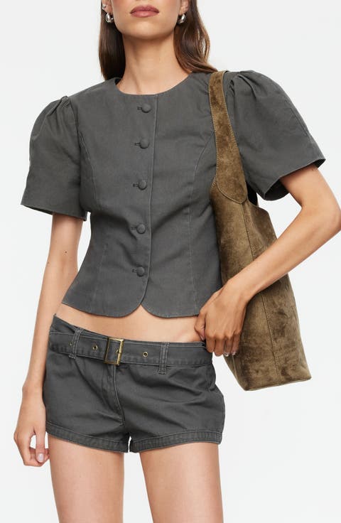 Puff Shoulder Cotton Top