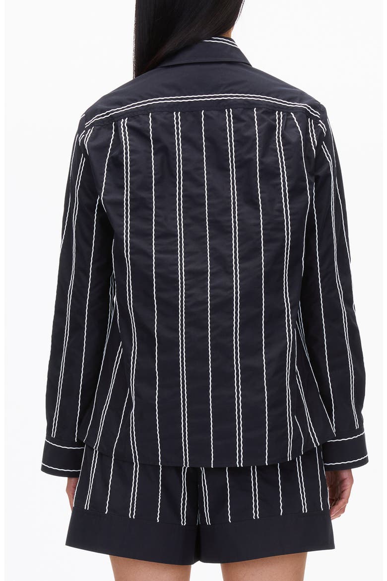 Wave Embroidered Long Sleeve Shirt, Alternate, color, MIDNIGHT