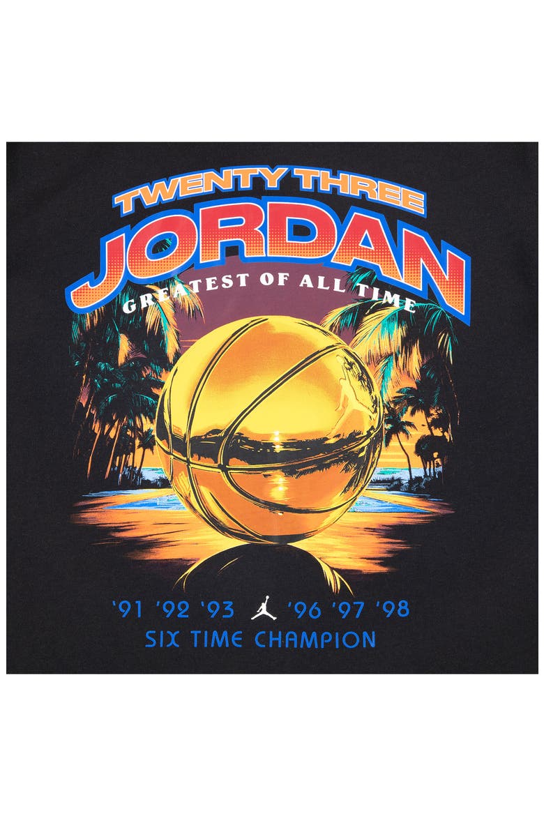 Kids' Jordan Venice Beach Hoops Graphic Cotton Blend T-Shirt, Alternate, color, BLACK