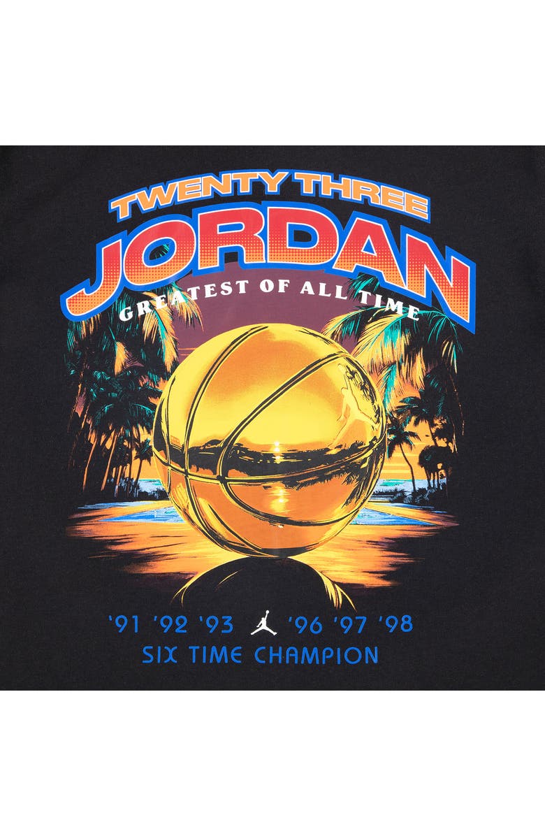 Jordan Kids' Jordan Venice Beach Hoops Graphic Cotton Blend T-Shirt, Alternate, color, Black