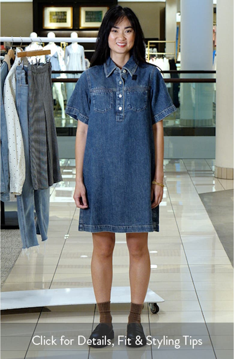 Hayley Short Sleeve Denim Dress, sales video thumbnail