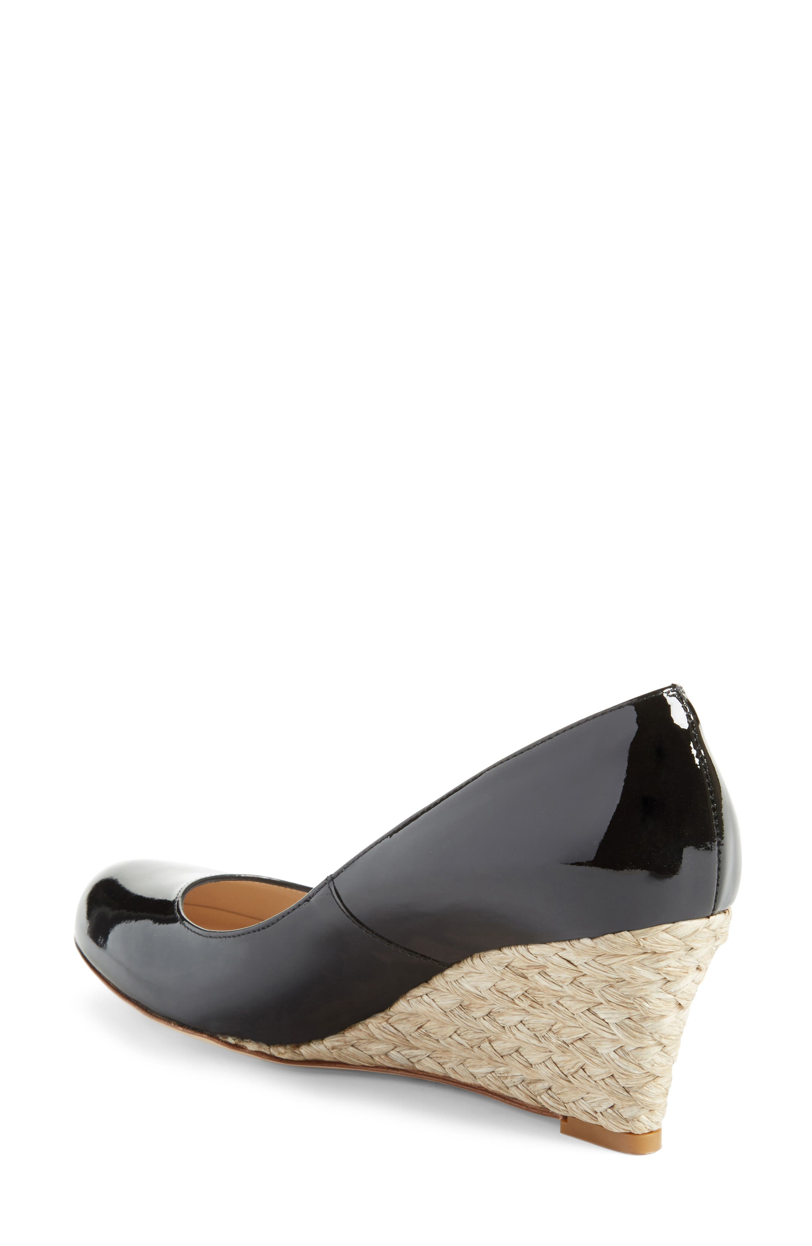 L.K. Bennett 'Zella' Wedge, Alternate, color, BLACK LEATHER