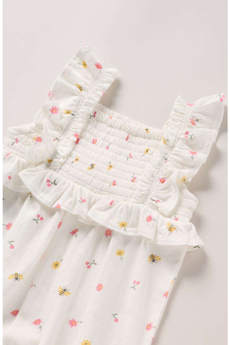 Ruffle Romper, Alternate, color, IVORY EGRET MICRO DITSY