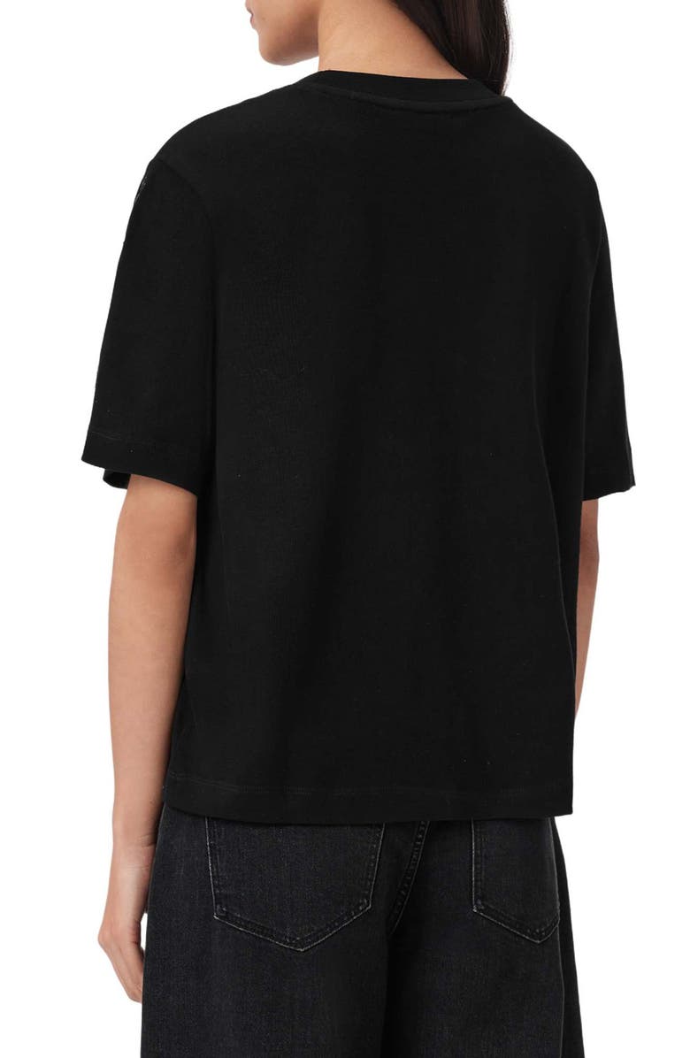 AllSaints Pounce Lisa Embellished Cotton Graphic T-Shirt, Alternate, color, Black