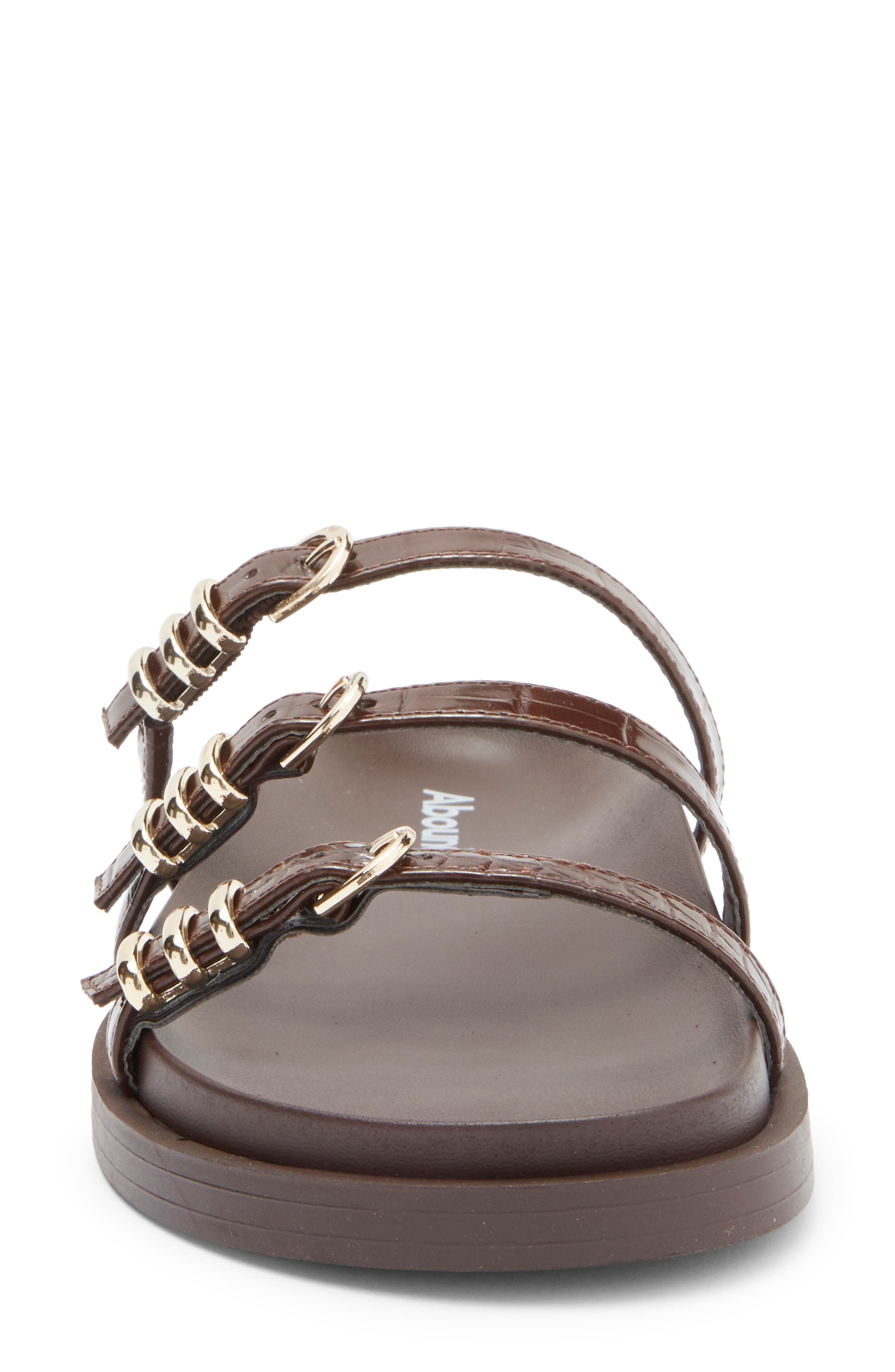 Abound Aimee Slide Sandal, Alternate, color, Brown Chocolate Croco