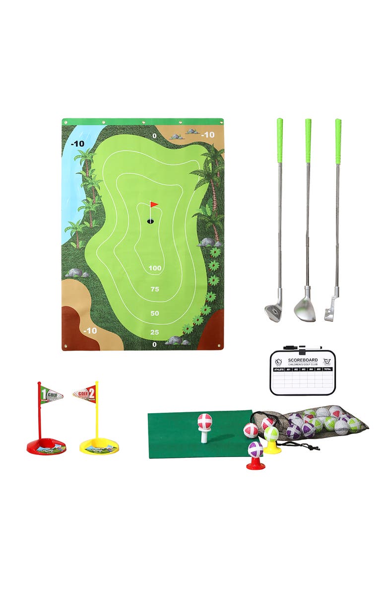 Trimate Golf Game Chipping Mat and Accessories, Training and Practice Golf Travel Set 3+, Main, color, Multicolored