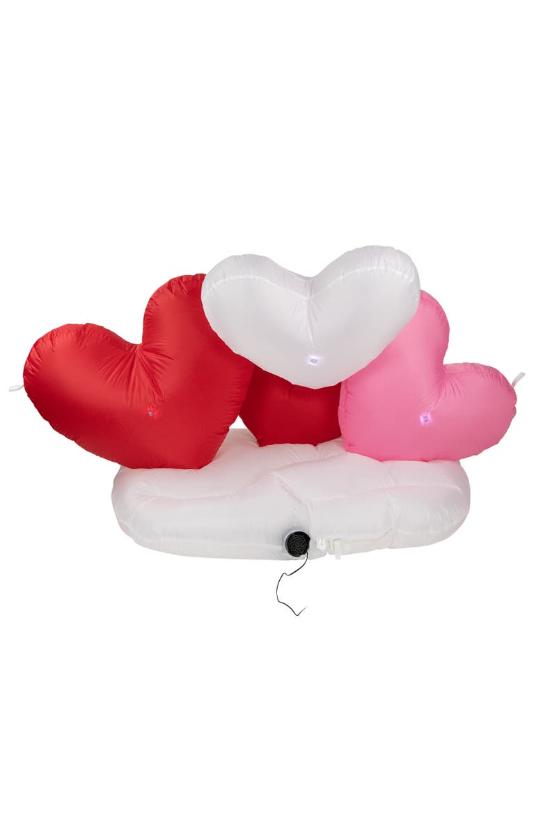 LED Lighted Inflatable Valentine's Day Conversation Hearts Outdoor Decoration - 5', Alternate, color, Red