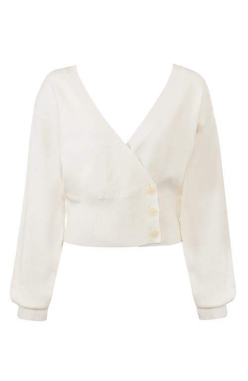 House Of Cb Rowan Balloon Sleeve Cardigan In Ivory