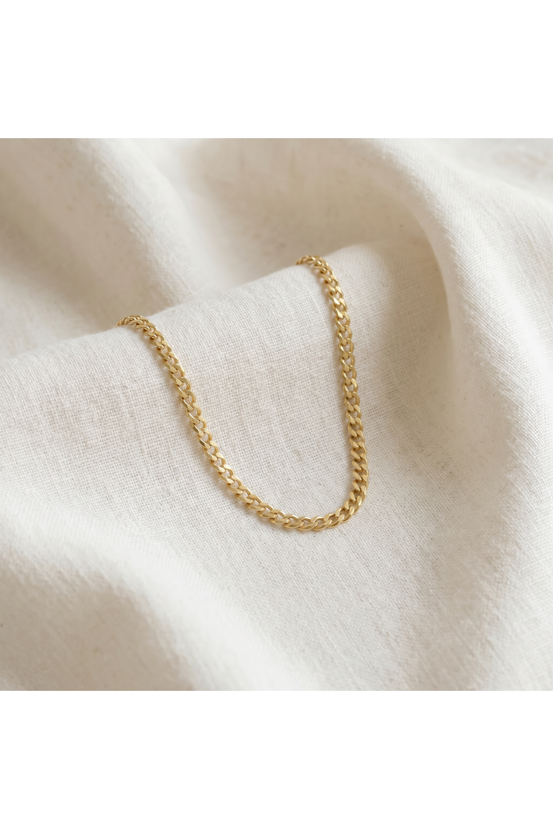 Mens Solid 14k Gold 22" Curb Chain With Lobster Clasp 8.5 grams 3mm, Alternate, color, 14k Yellow Gold
