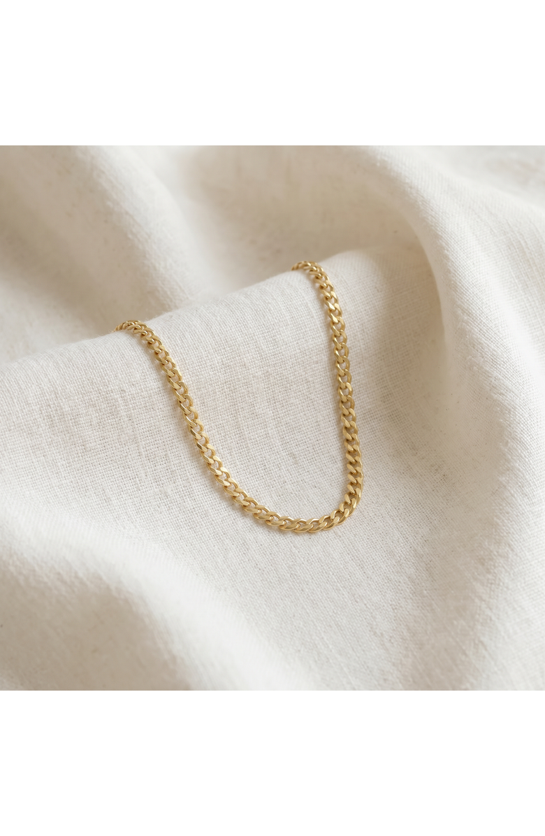 Bliss Diamond Mens Solid 14k Gold 22" Curb Chain With Lobster Clasp 8.5 grams 3mm, Alternate, color, 14K Yellow Gold