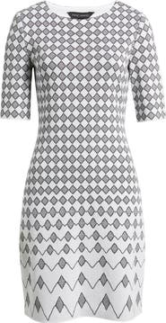Ming Wang Jacquard Sheath Dress