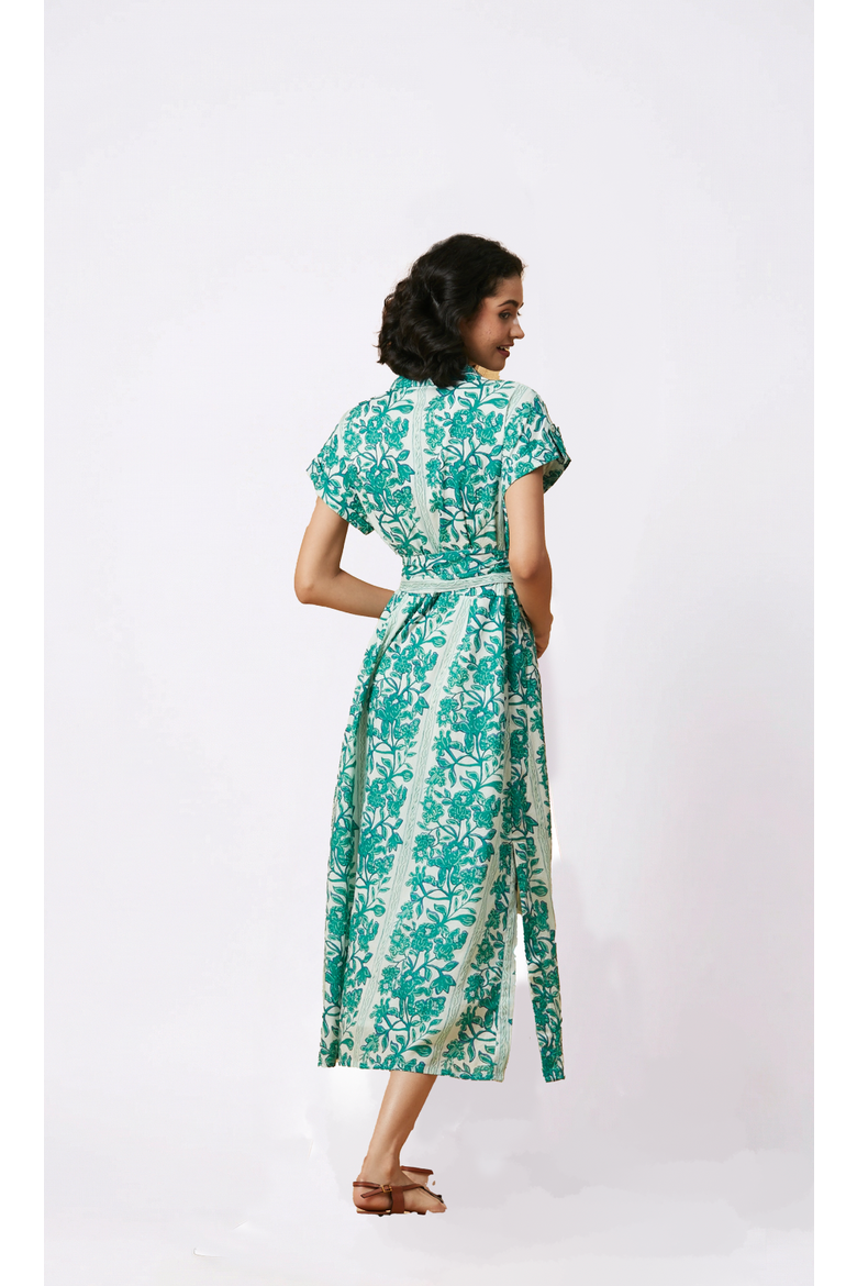 Catherine Midi Dress, Alternate, color, Green Serendipia