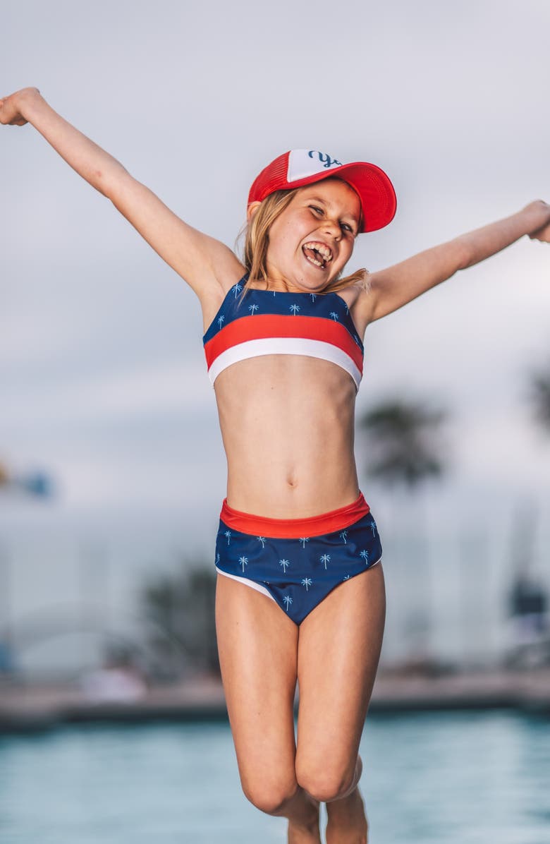 Feather 4 Arrow Kids' Block Party Two-Piece Swimsuit, Alternate, color, 