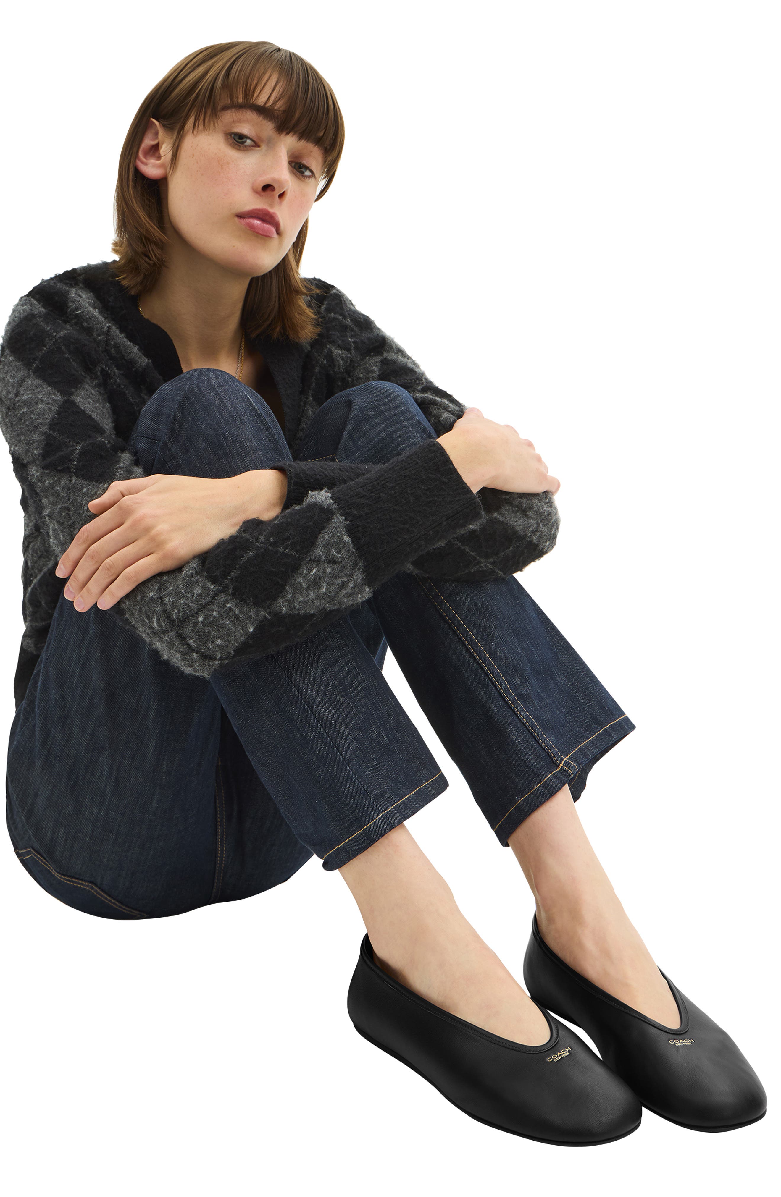 COACH Houston Ballet Flat, Alternate, color, Black