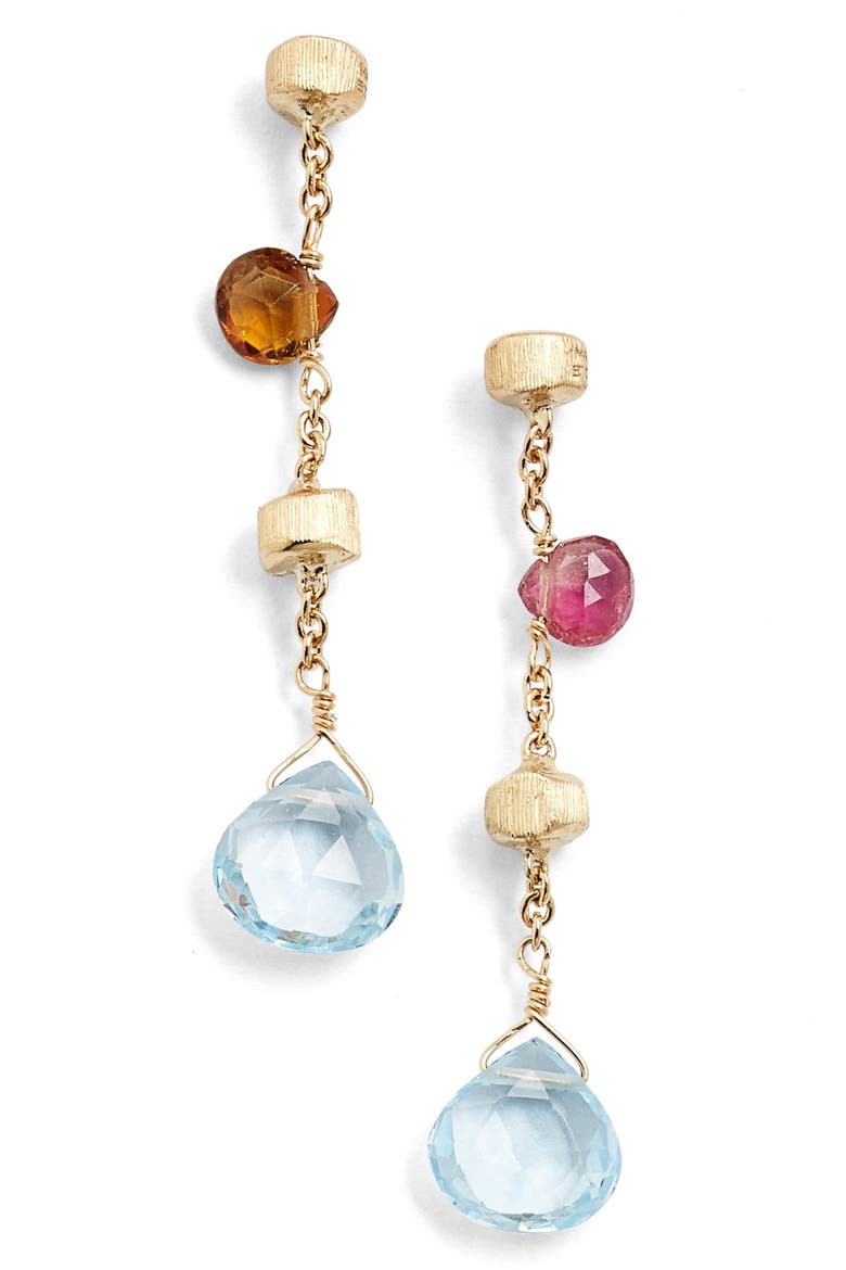 Paradise 18K Yellow Gold Mixed Semiprecious Stones Drop Earrings, Main, color, YELLOW GOLD/ MULTI