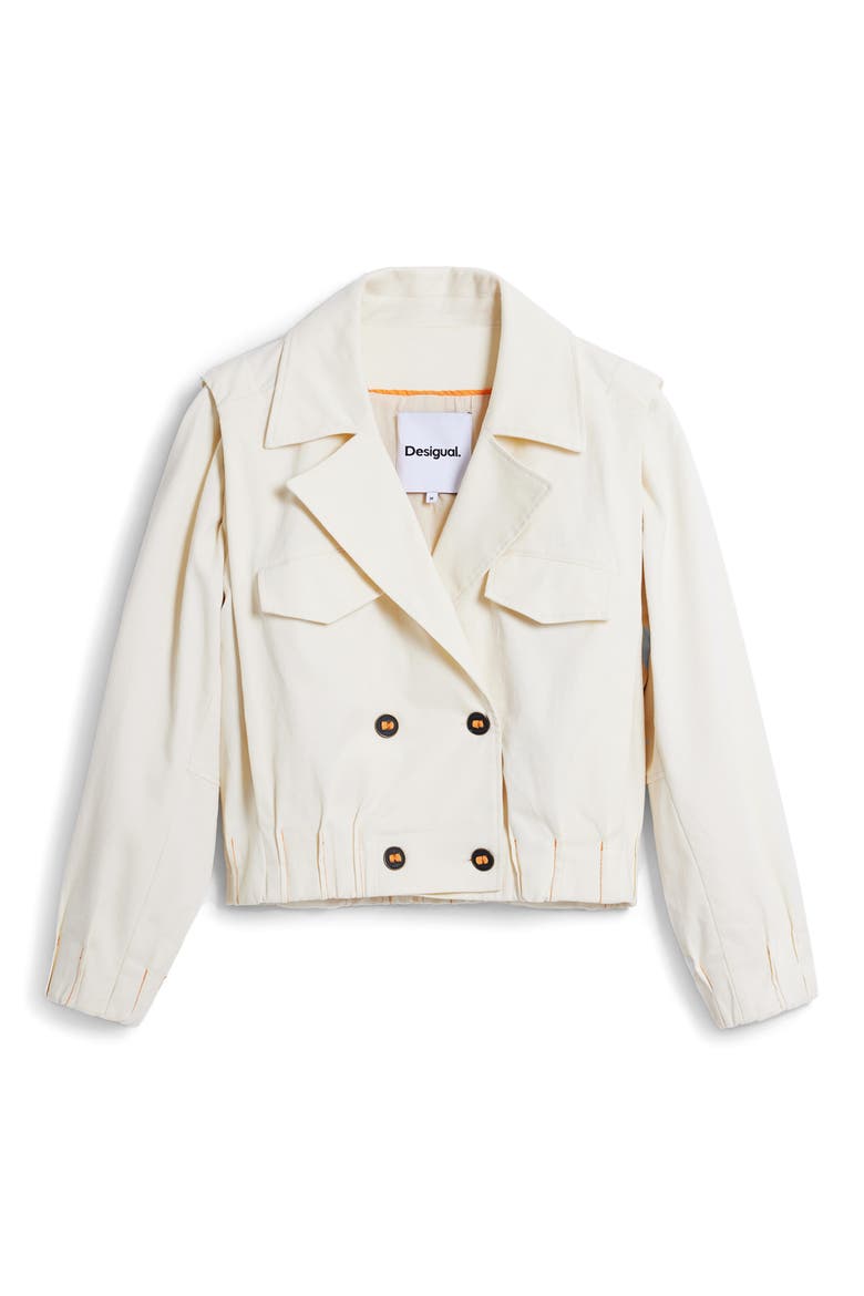 Double Breasted Crop Jacket, Alternate, color, LIGHT BEIGE