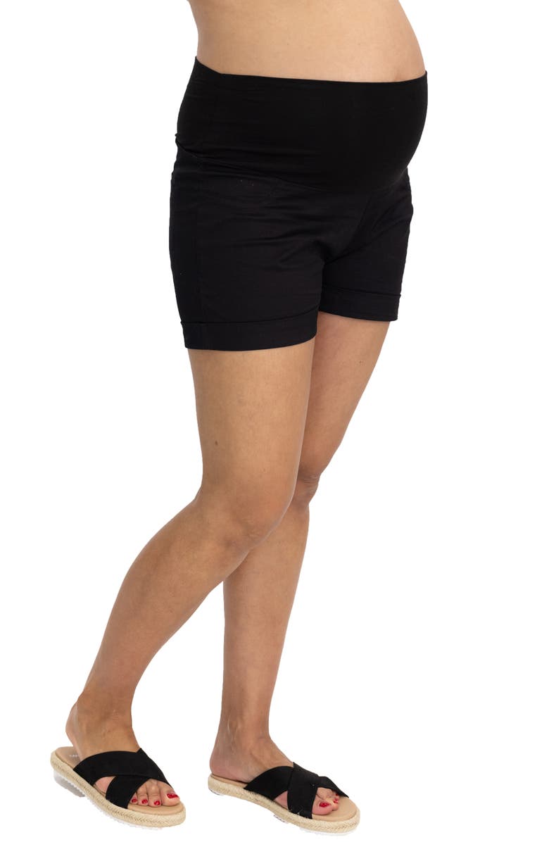 Angel Maternity Over the Belly Maternity Shorts, Alternate, color,