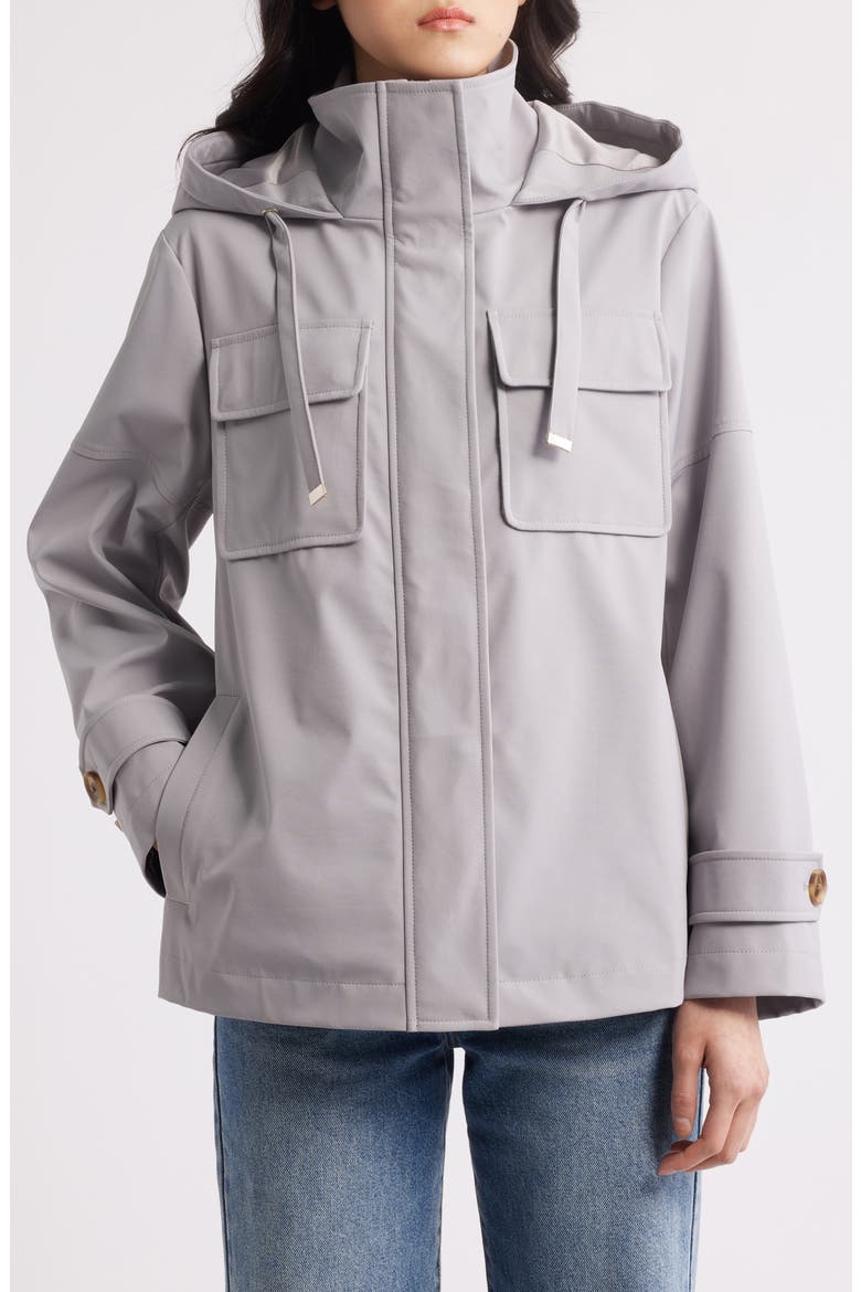 Water Resistant Hooded Jacket, Main, color, STONE