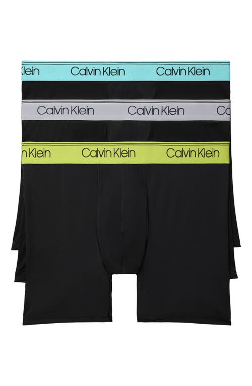 Calvin Klein 3-pack Low Rise Microfiber Stretch Boxer Briefs In Black Bodie