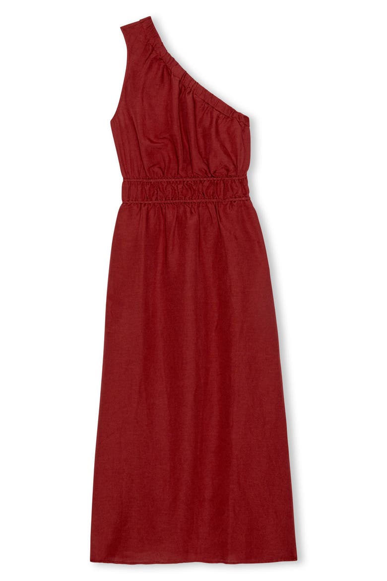 Selani One-Shoulder Fit & Flare Midi Dress, Alternate, color, SPICE