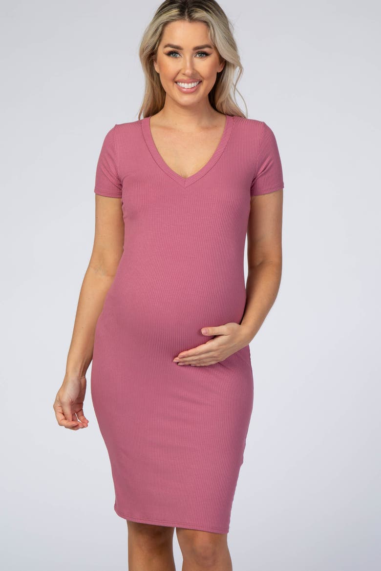 Ribbed Dress, Alternate, color, Mauve