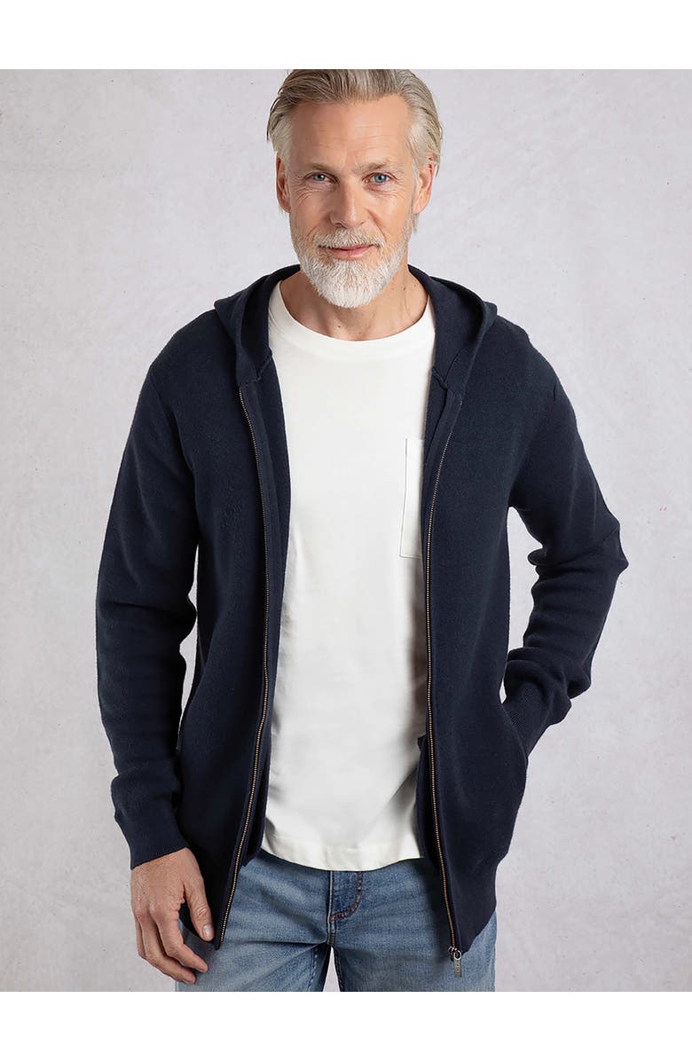Weird Fish Samuel Knitted Full Zip Hooded Jumper, Main, color, Navy