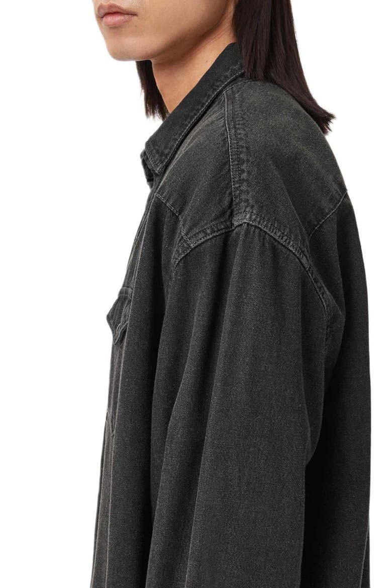 Fenton Cotton Denim Snap-Up Shirt, Alternate, color, BLACK