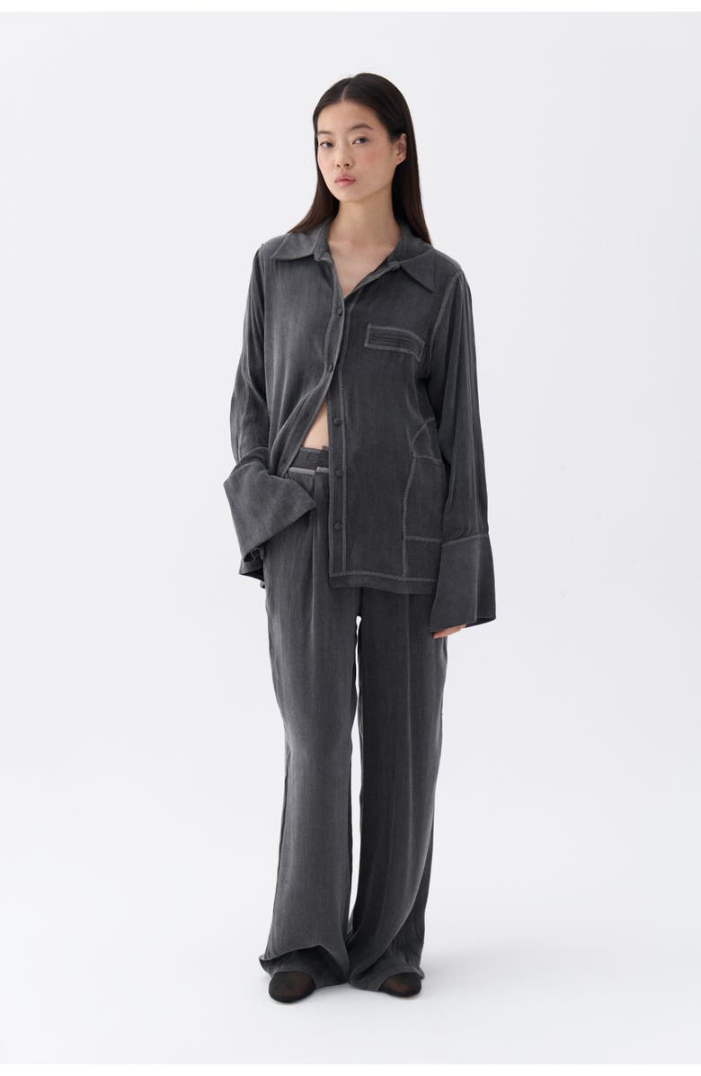 Nocturne Contrast Topstitched Shirt, Alternate, color, 