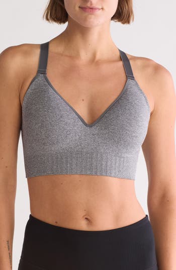 MARIKA Ariel Racerback Seamless Sports Bra in Heather Charcoal at Nordstrom Rack, Size Large