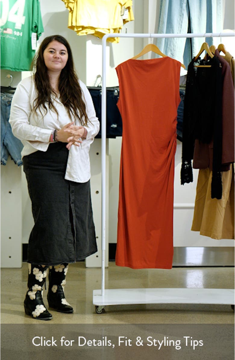 Cowl Neck Pima Cotton Midi Dress, sales video thumbnail