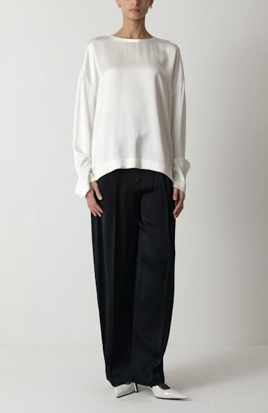 TOTEME Boxy Satin Top | Nordstrom