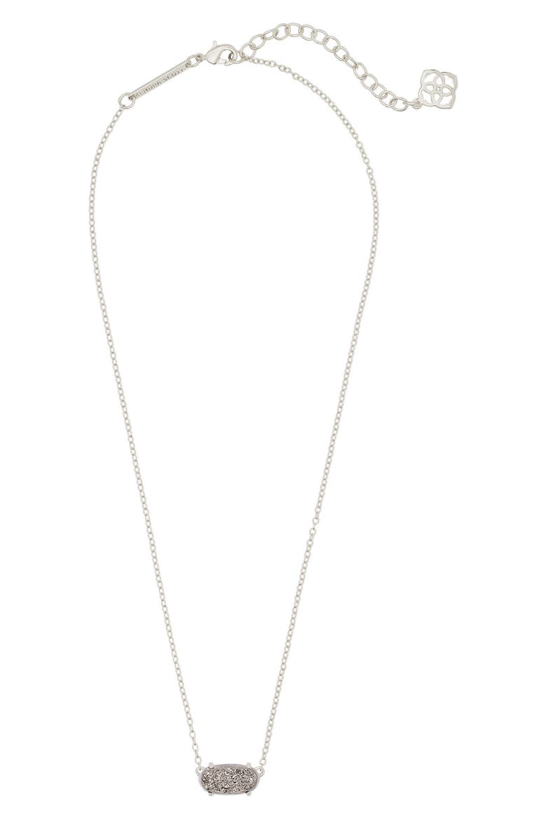 Ever Pendant Necklace, Main, color, RHODIUM/ PLATINUM DRUSY