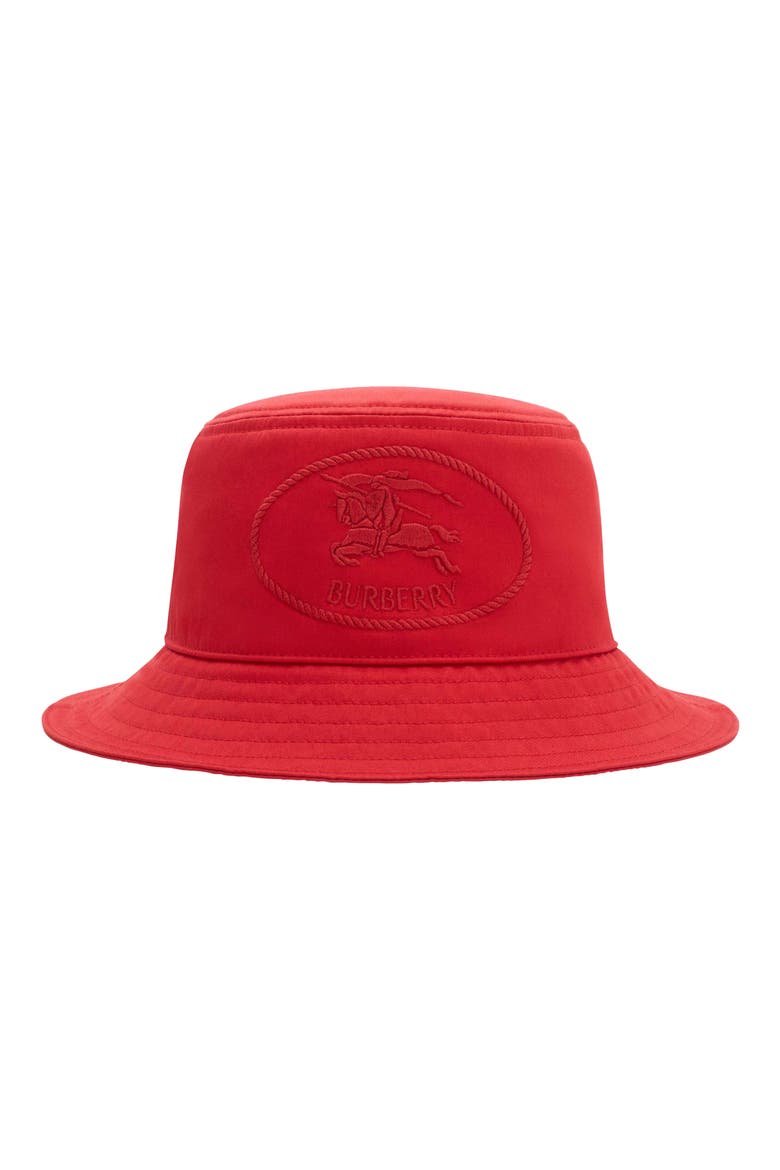 EKD Embroidered Water Resistant Gabardine Bucket Hat, Main, color, CURRANT