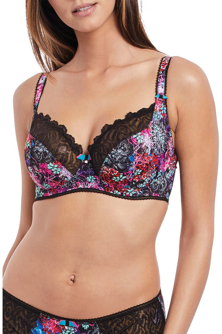 Forest Song Underwire Plunge Bra, Main, color, BLACK