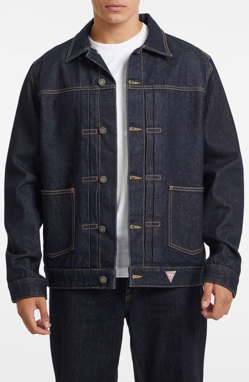 Guess Jeans Denim Trucker Jacket In Blue
