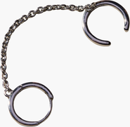 Nickel & Suede Chain Huggie Earring with Cuff