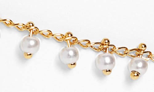 Vidakush Faux Pearl Anklet In Gold