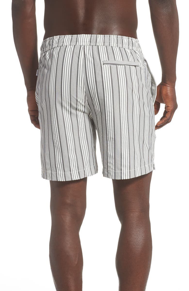 Onia Charles Surf Stripe Seersucker Swim Trunks, Alternate, color,