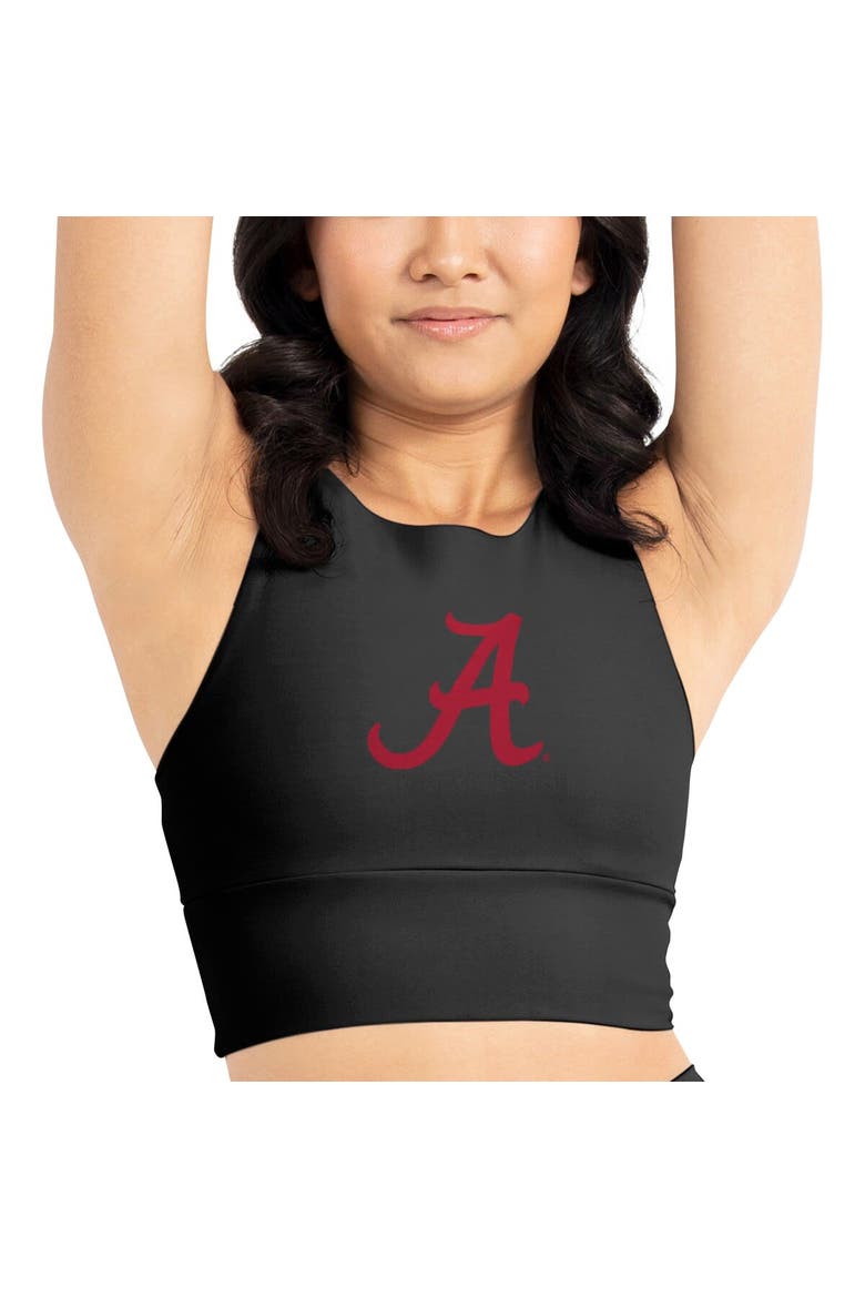 Women's Kadi Brand Black Alabama Crimson Tide Buttery Soft Midi Bra & Leggings Set, Alternate, color, Black