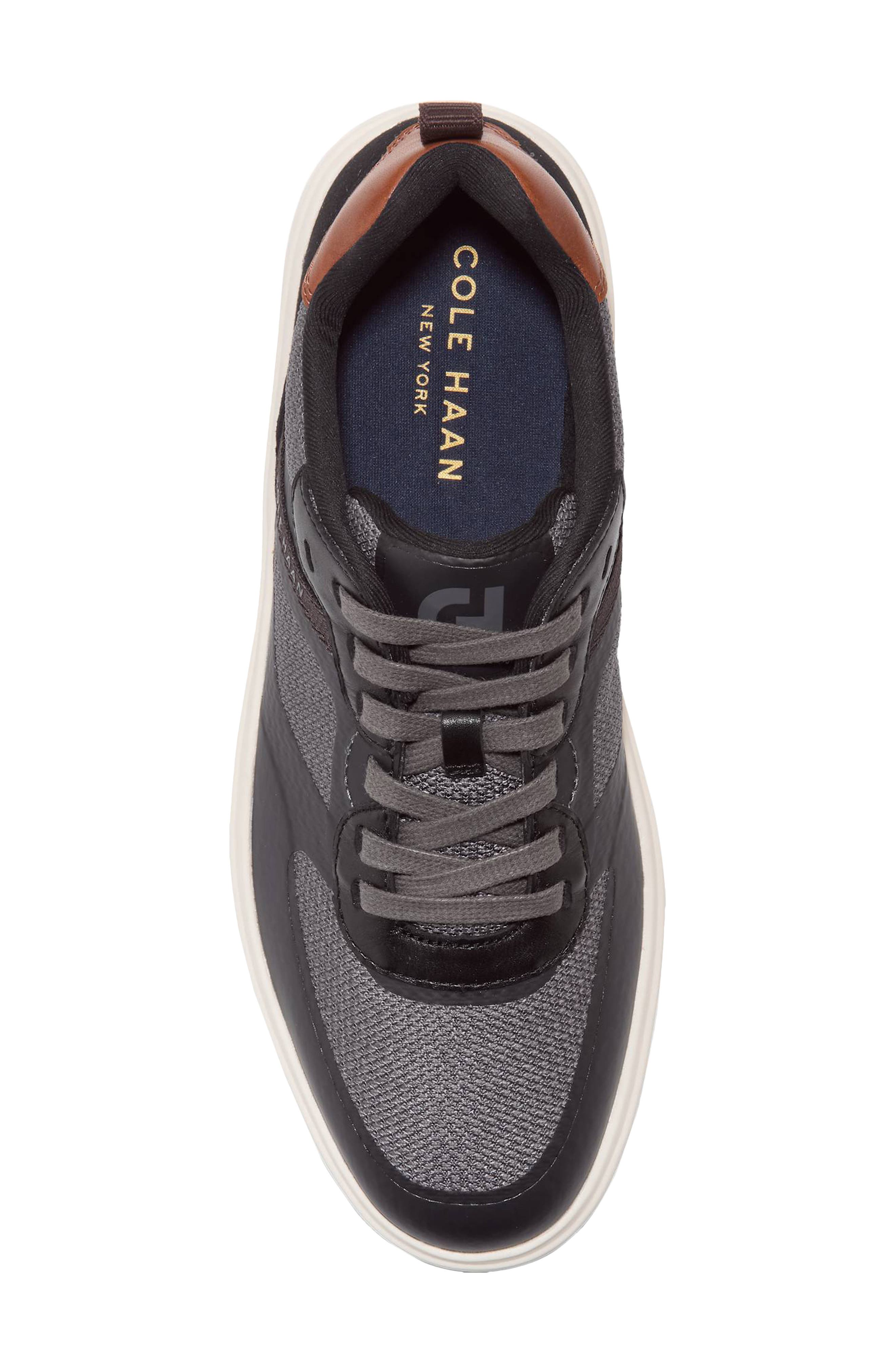 Grand Crosscourt Champ Leather Sneaker, Alternate, color, MAGNET / BLACK / IVORY