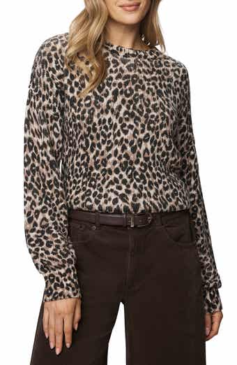Splendid Delaney Leopard Print Crewneck Sweater