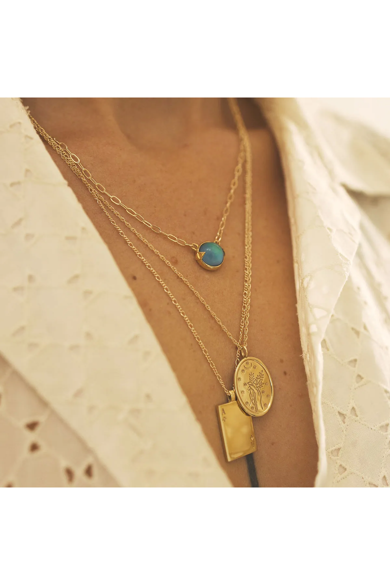 Color-Changing Mood Necklace by Merewif, Main, color, Blue / Green