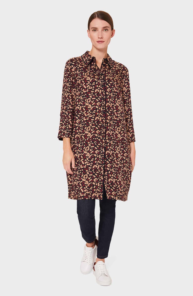 Hobbs Aubery Abstract Print Shirtdress, Alternate, color, 