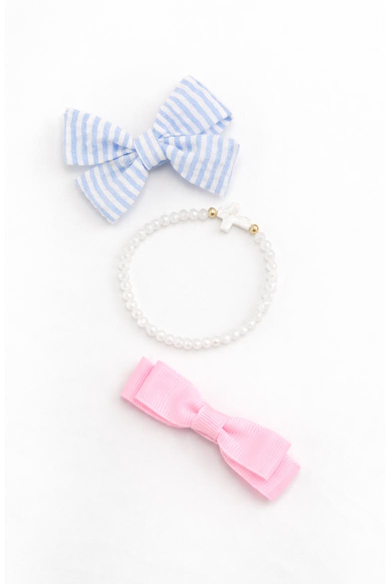 Easter Egg Bows and Bracelet Set, Alternate, color, Blue