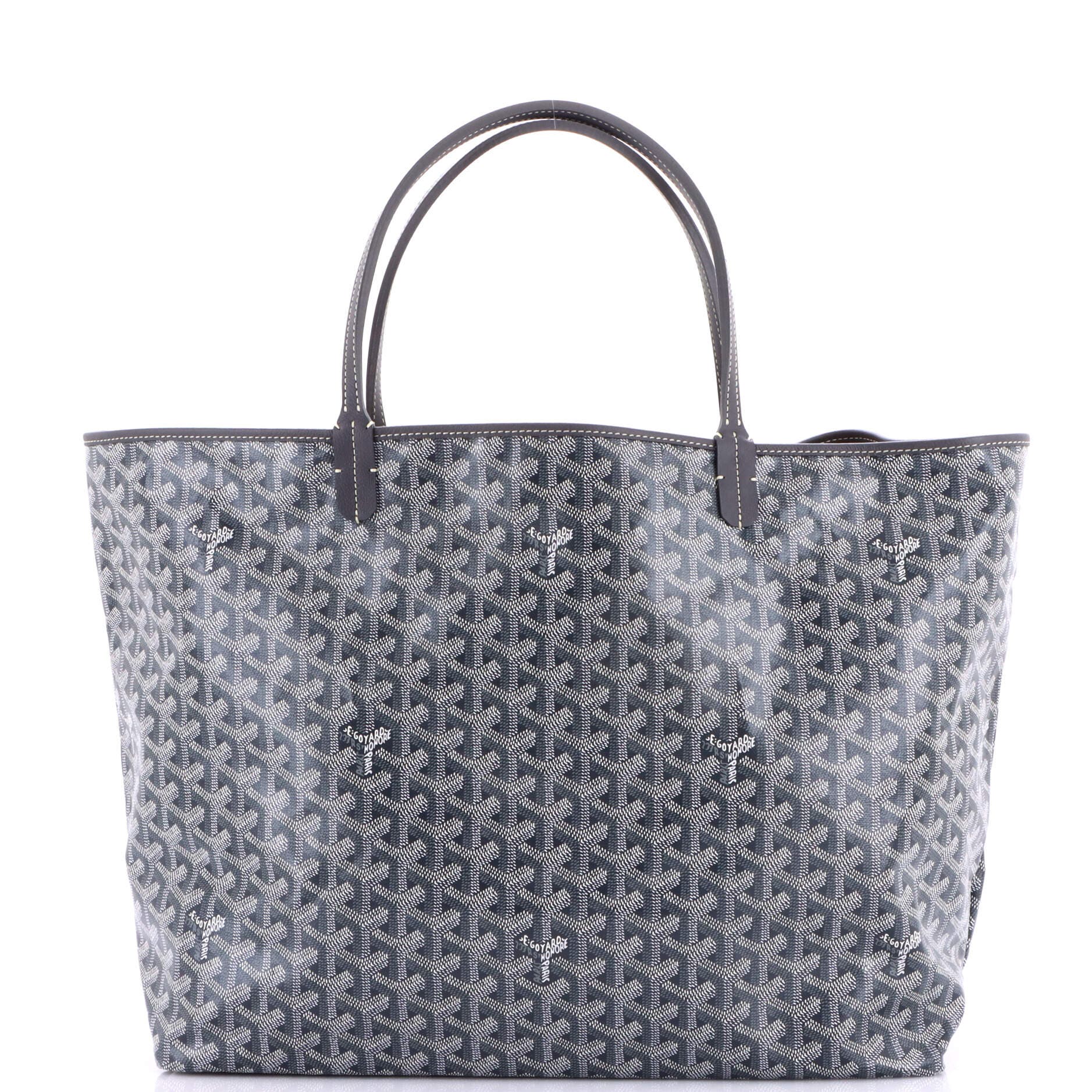 Pre-Owned Goyard Saint Louis Tote Coated Canvas GM, Main, color, Gray