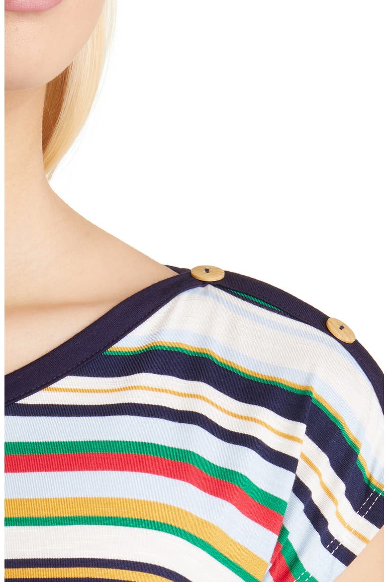 Stripe Button Shoulder T-Shirt, Alternate, color, MULTISTRIPE