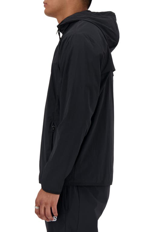 New Balance Athletics Woven Nylon Hooded Jacket In Black