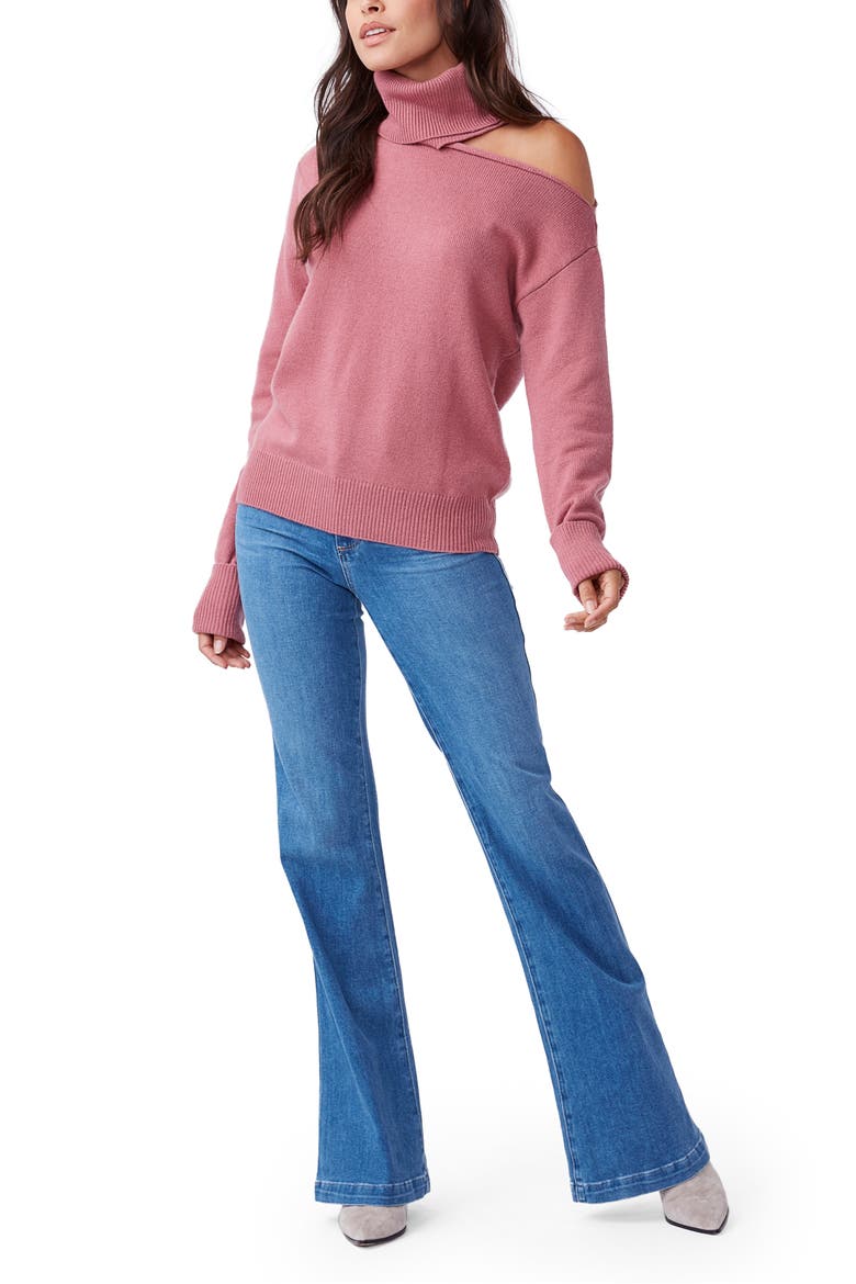 Raundi Cold Shoulder Sweater, Alternate, color, MESA ROSE