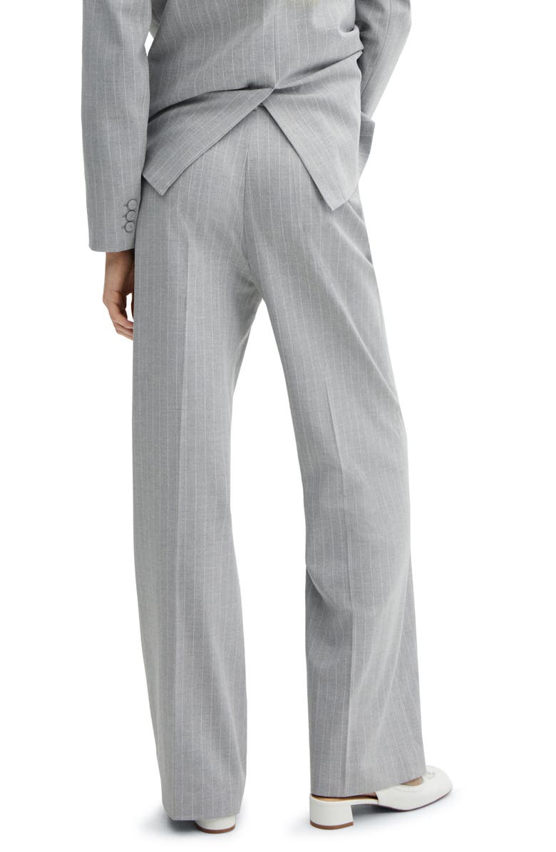 MANGO Pinstripe Wide Leg Suit Pants, Alternate, color,