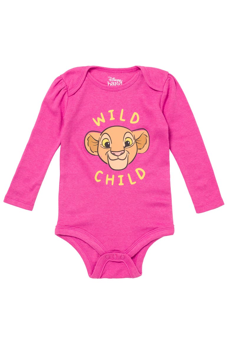 Lion King 5-Pack Long Sleeve Bodysuits, Alternate, color, Simba Nala Pink Multi